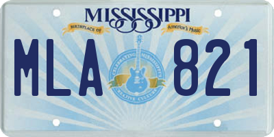 MS license plate MLA821