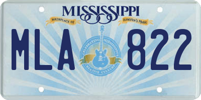 MS license plate MLA822