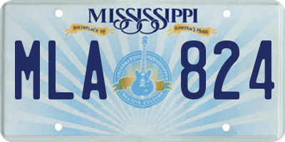 MS license plate MLA824