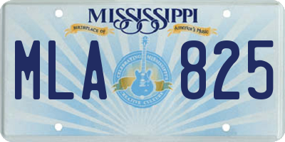 MS license plate MLA825