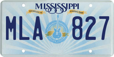 MS license plate MLA827
