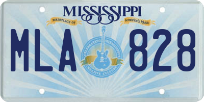 MS license plate MLA828