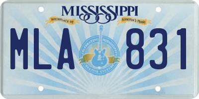MS license plate MLA831