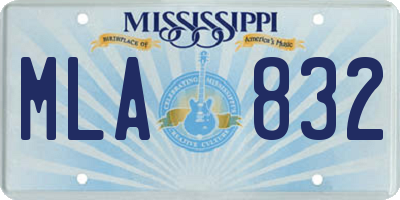 MS license plate MLA832