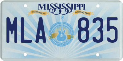 MS license plate MLA835