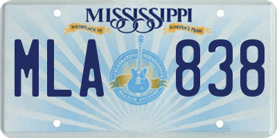 MS license plate MLA838