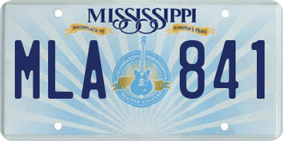 MS license plate MLA841