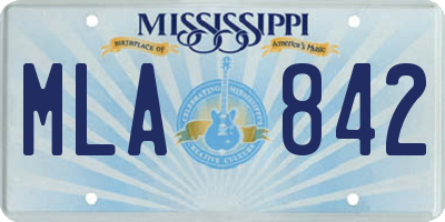 MS license plate MLA842