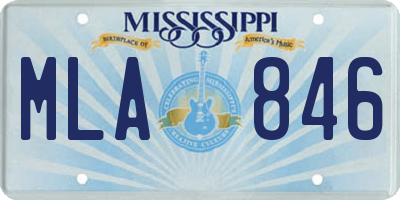MS license plate MLA846