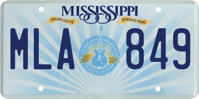 MS license plate MLA849