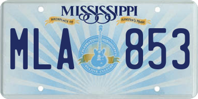MS license plate MLA853