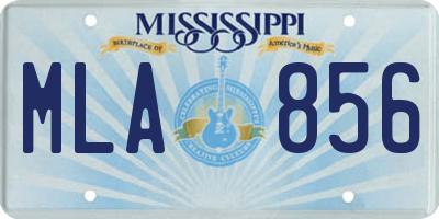 MS license plate MLA856