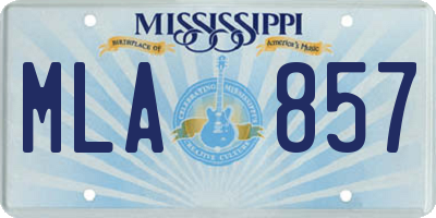 MS license plate MLA857