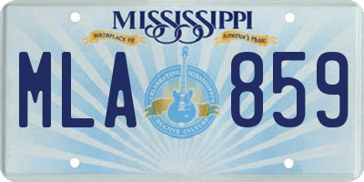 MS license plate MLA859