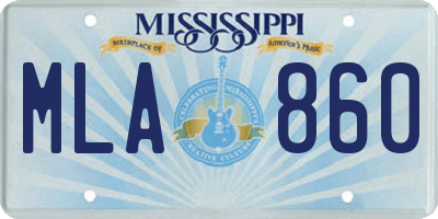MS license plate MLA860