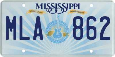 MS license plate MLA862