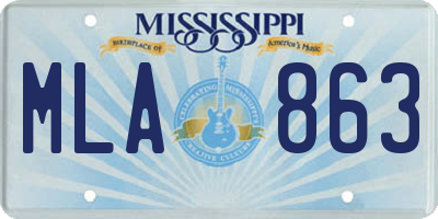 MS license plate MLA863