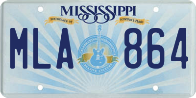 MS license plate MLA864