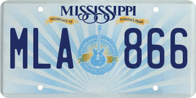 MS license plate MLA866