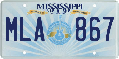MS license plate MLA867