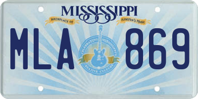MS license plate MLA869