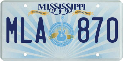 MS license plate MLA870