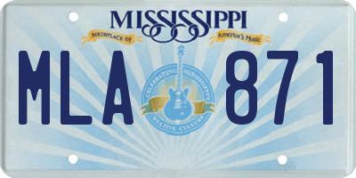MS license plate MLA871