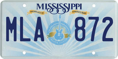 MS license plate MLA872