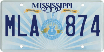 MS license plate MLA874