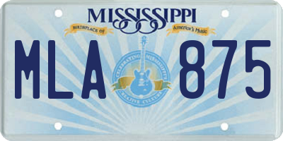 MS license plate MLA875