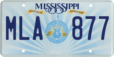 MS license plate MLA877