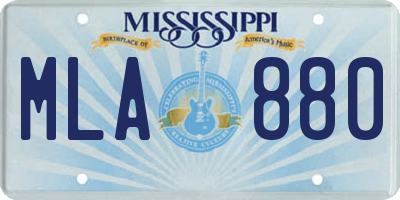 MS license plate MLA880