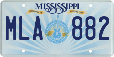 MS license plate MLA882