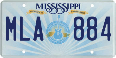 MS license plate MLA884