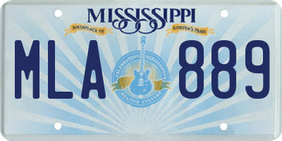 MS license plate MLA889