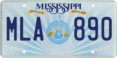 MS license plate MLA890