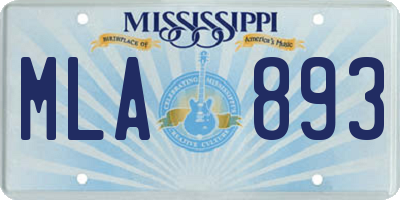 MS license plate MLA893