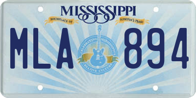 MS license plate MLA894