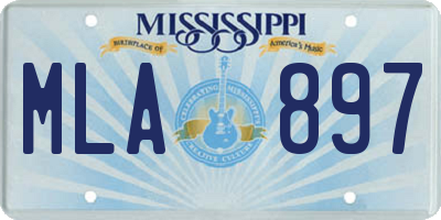 MS license plate MLA897
