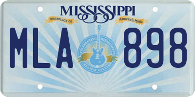 MS license plate MLA898