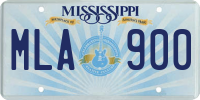MS license plate MLA900