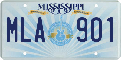 MS license plate MLA901