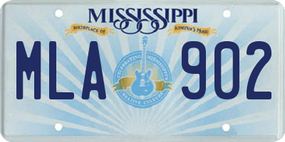 MS license plate MLA902