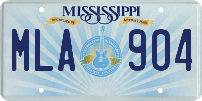MS license plate MLA904