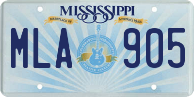 MS license plate MLA905