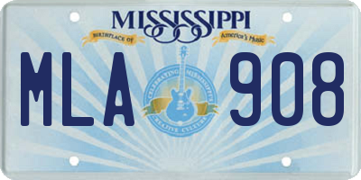 MS license plate MLA908