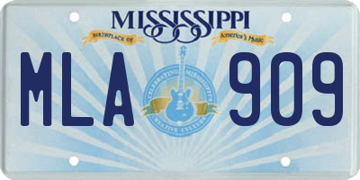 MS license plate MLA909