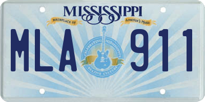 MS license plate MLA911
