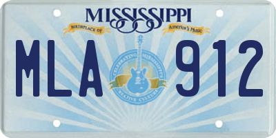 MS license plate MLA912