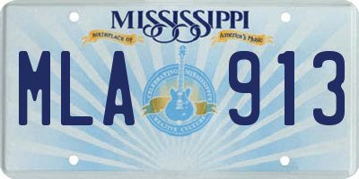 MS license plate MLA913